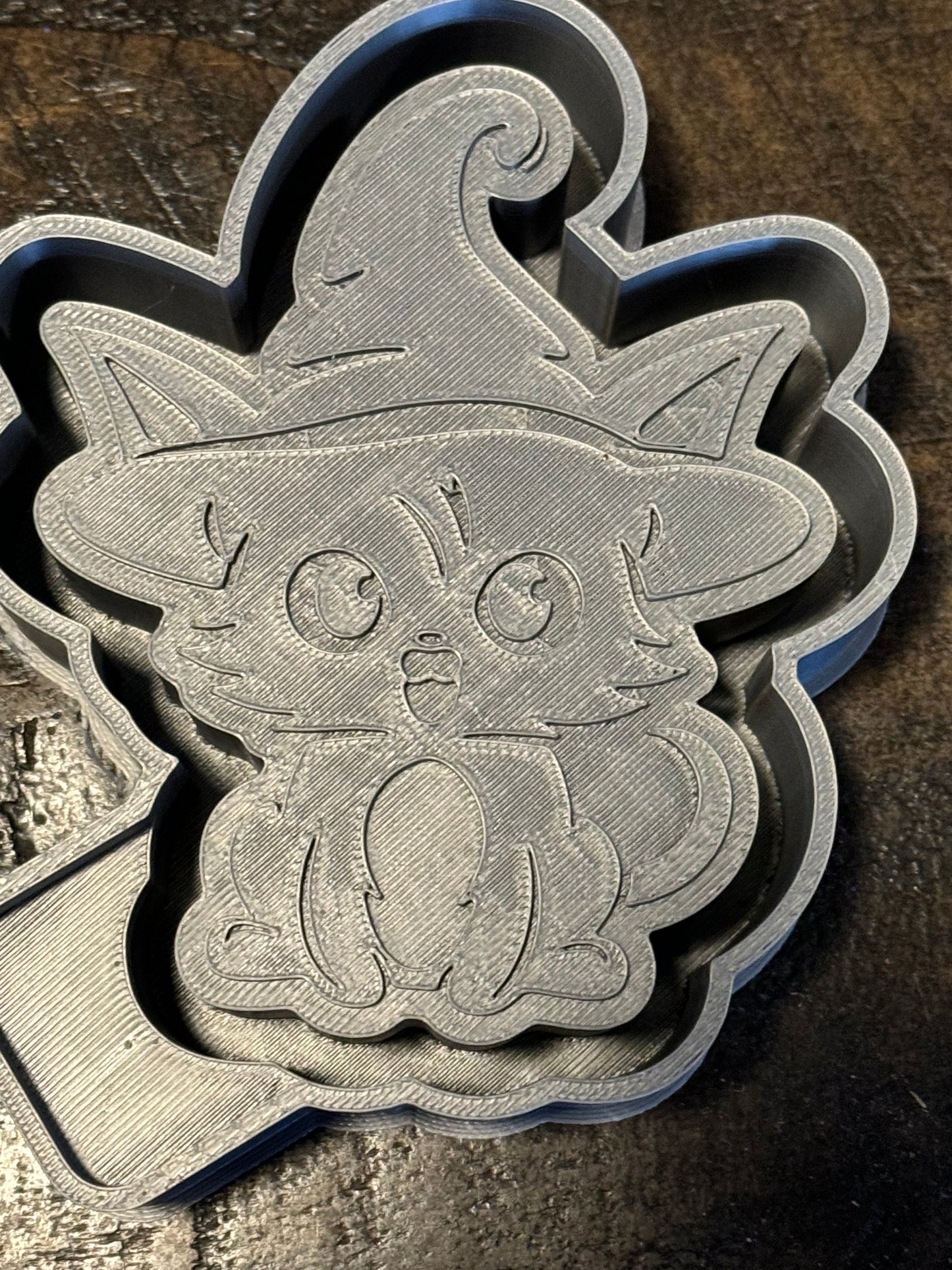 3 NEW Mold Cat in Witch Hat